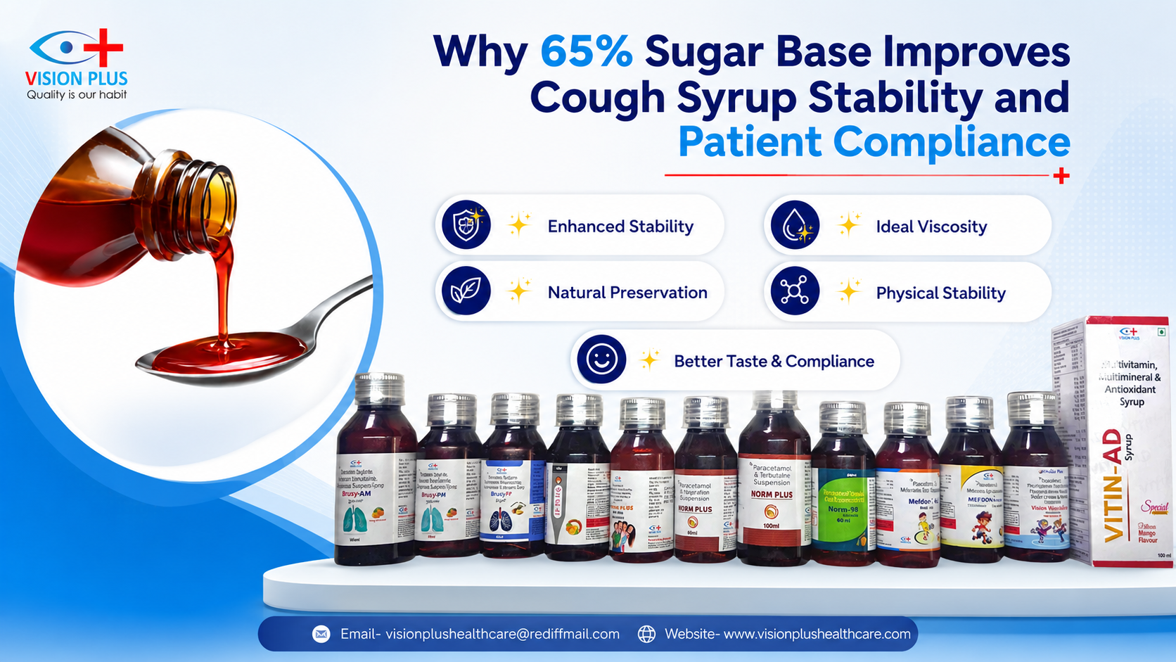 Why 65% Sugar Base Improves Cough Syrup Stability